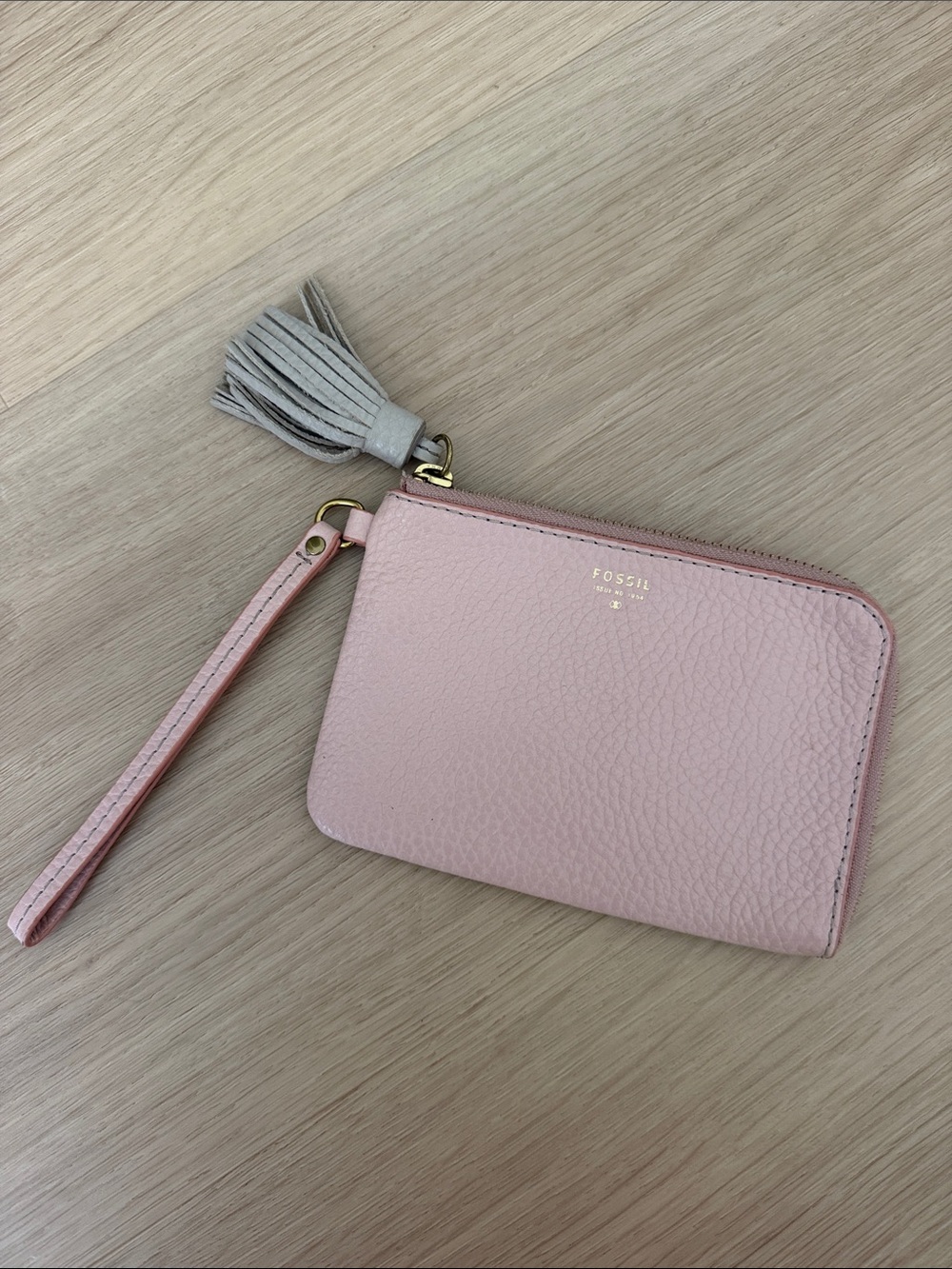 Fossil Light Pink Leather Wristlet